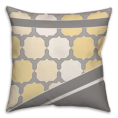 Buy Jagged Octagon Pattern Square Throw Pillow in Yellow/Grey from Bed Bath & Beyond