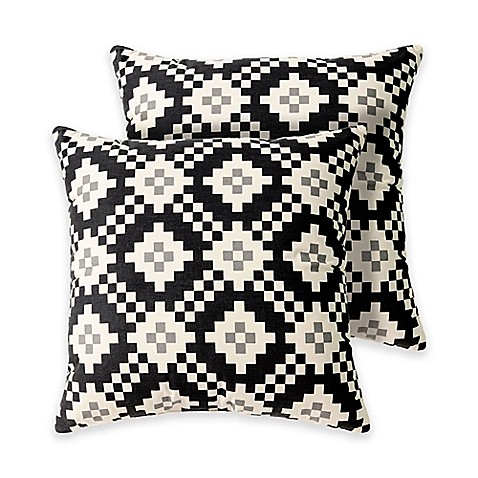 Buy Wadsworth 18-Inch Square Throw Pillows in Black (Set of 2) from Bed Bath & Beyond