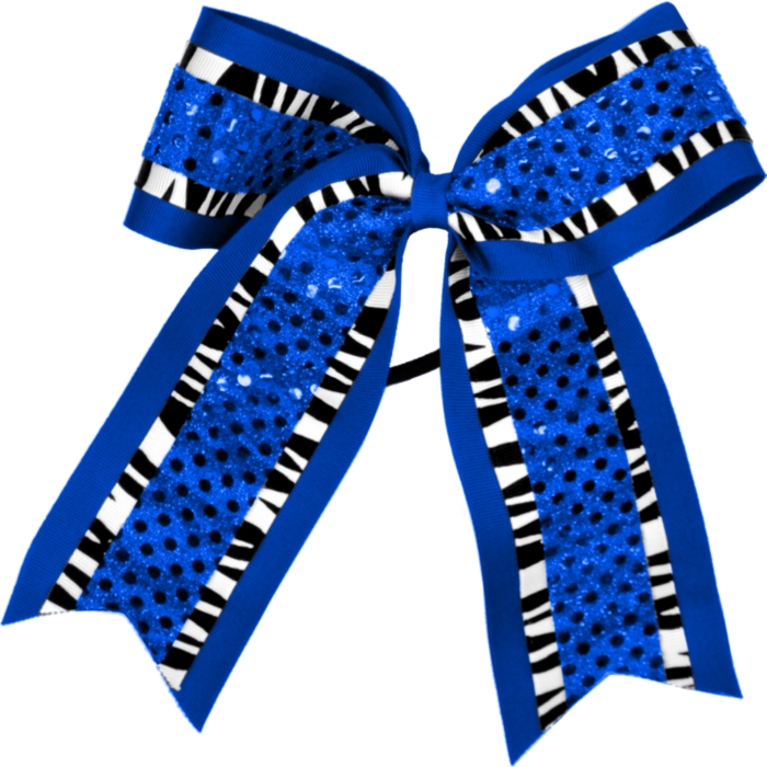 3 Layer Sequin Zebra Bow (HAIS281S: 11 Colors Available)