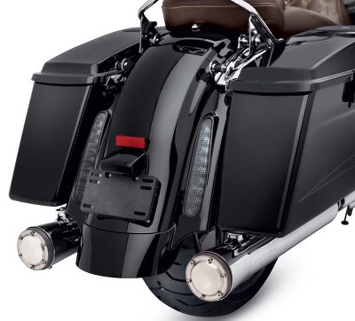 CVO Style Dual Cut Stretched Rear Fender With LED Lights & Wiring Harness – Fits 2014-Up Harley Touring Models | Smoked Lens