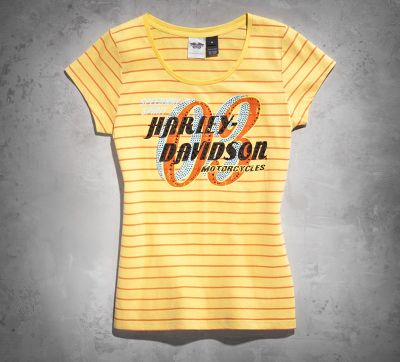 Striped Tee with Rhinestones
