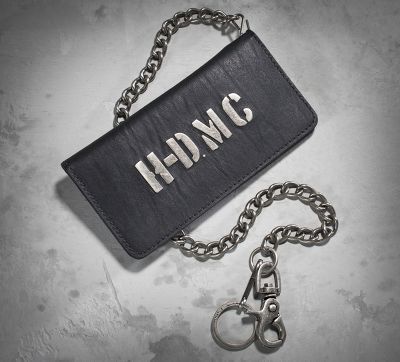 Metal Inlay Long Biker Wallet