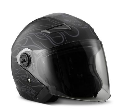 harley davidson open face helmet with visor