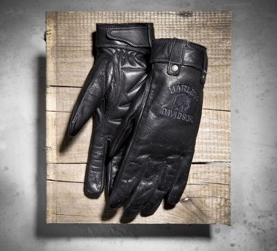 Skull Full-Finger Leather Gloves