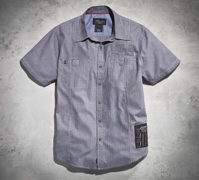#1 Badge Striped Shirt
