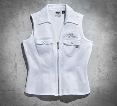 Lace-Back Sleeveless Shirt