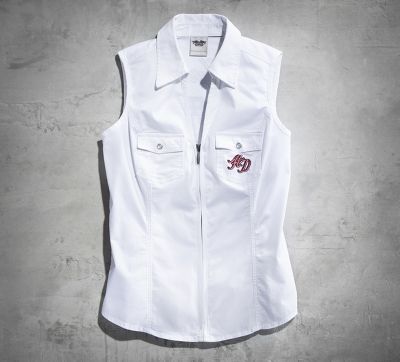 #1 Zipper-Front Woven Shirt