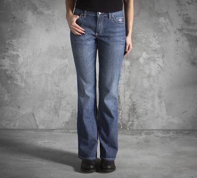 Blue Curvy Bootcut Jeans