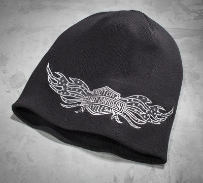 Stud Wing Bar & Shield Knit Hat
