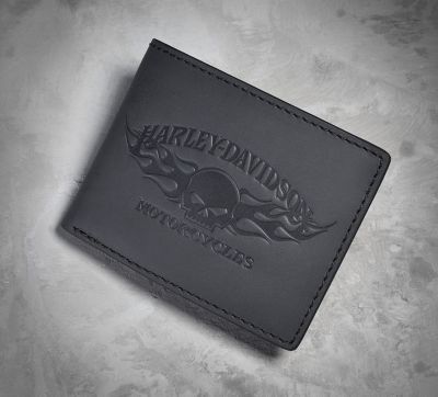 Flaming Skull Flip Fold Wallet