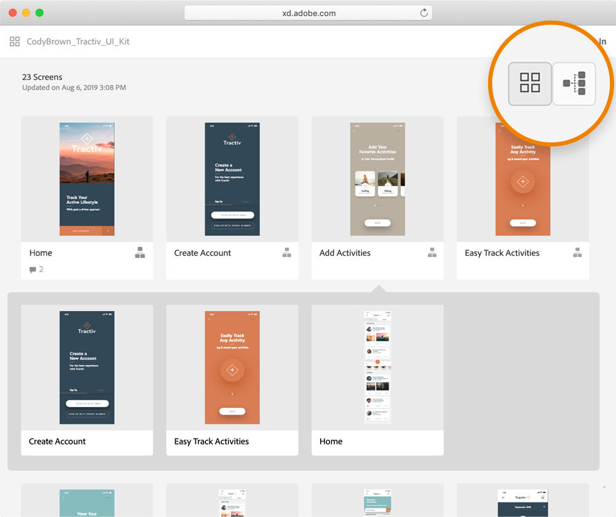 グリッドビュー