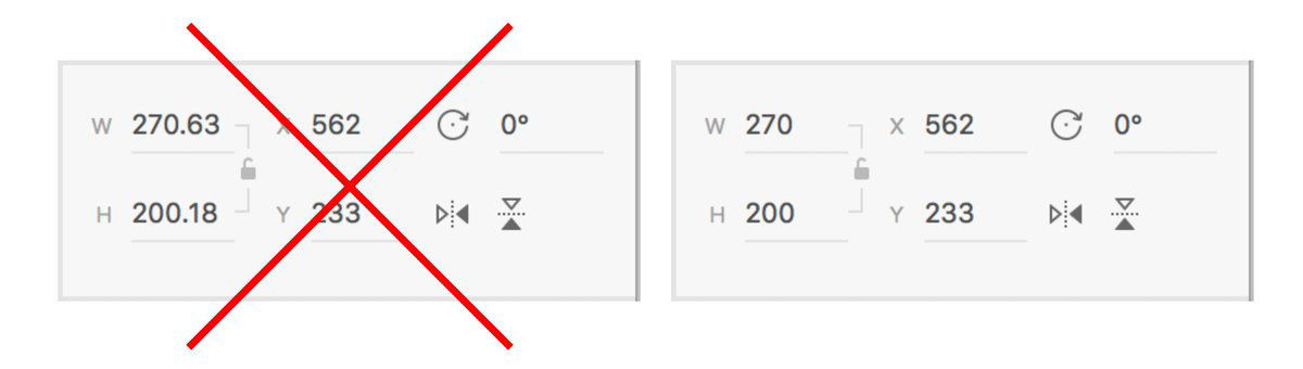 Reduction of fractional pixels