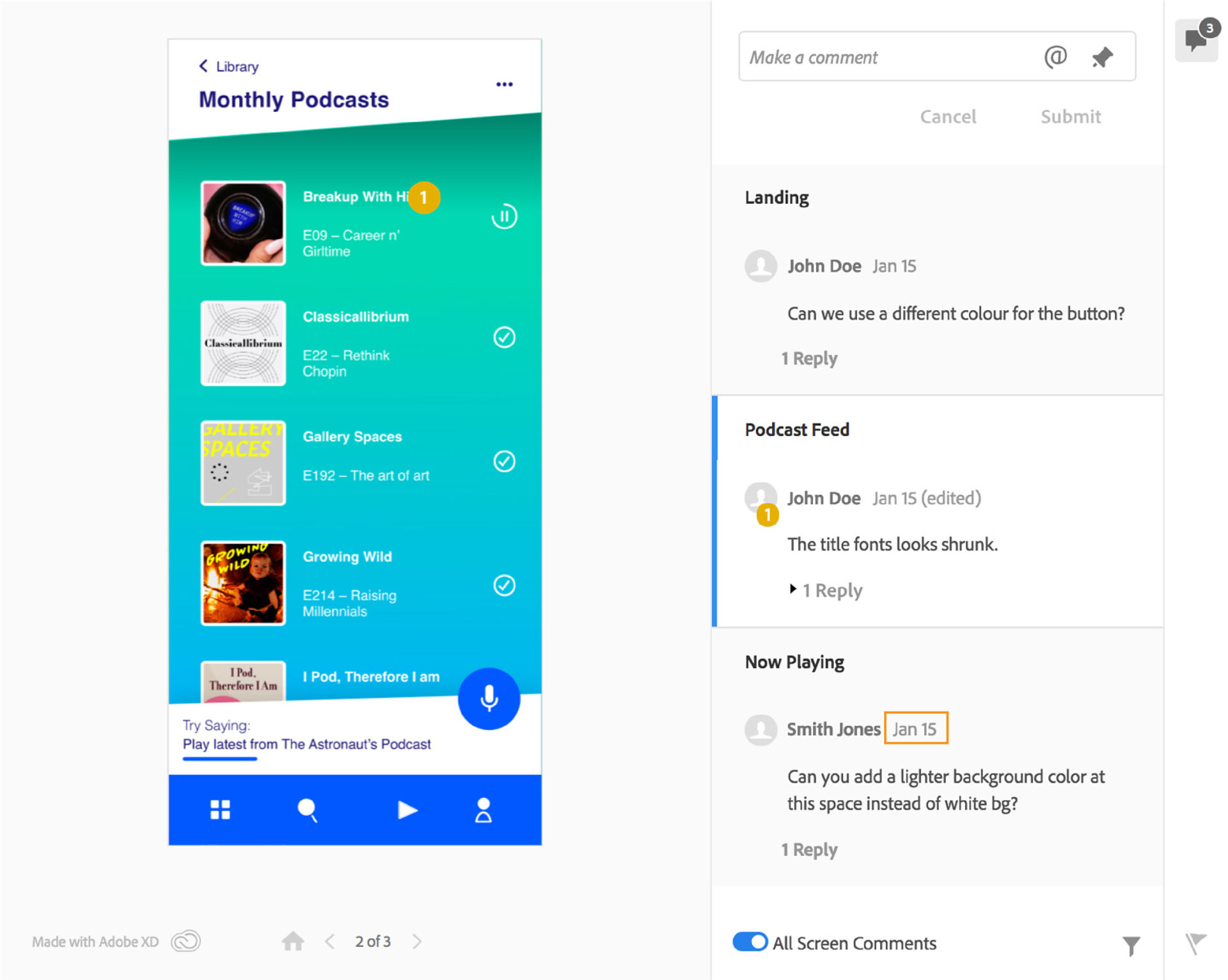 コメント機能の強化