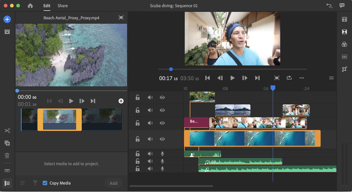 Adicionar a parte selecionada do clipe