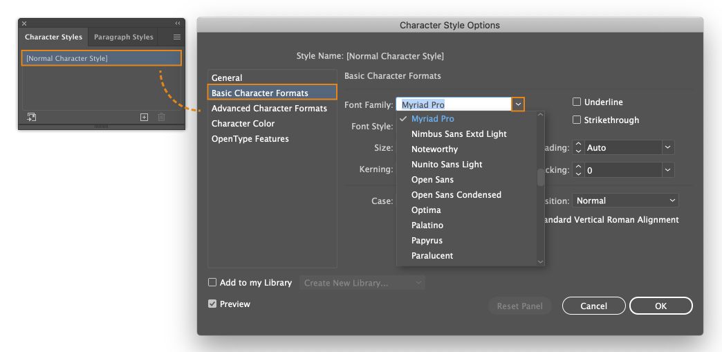 שינוי גופן ברירת המחדל