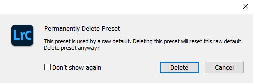Delete preset