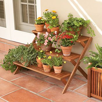 3-Tier Plant Stand Eucalyptus Patio Furniture