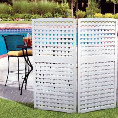  Whitewash 4-Panel Yard Privacy Screens