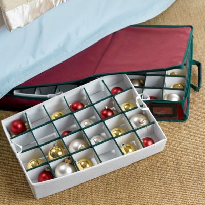 Under Bed Christmas Ornament Storage Container