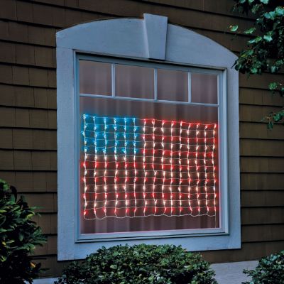 Lighted American Flag Decoration