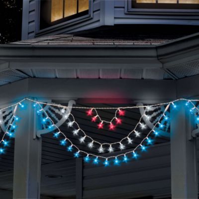 Red White & Blue LED Banner Lights with Stars