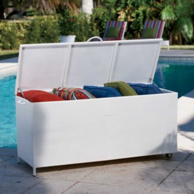 Resin Wicker Pool Toy Storage Bin