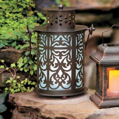 Etched Solar Lantern Decorative Outdoor Yard Lights