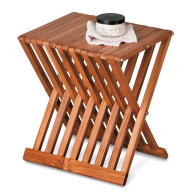 Folding Teak Shower Stool
