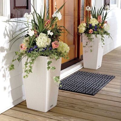 Self-Watering Woven Wicker Planters