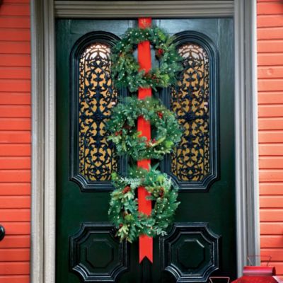 Triple Christmas Wreath Door Hanger