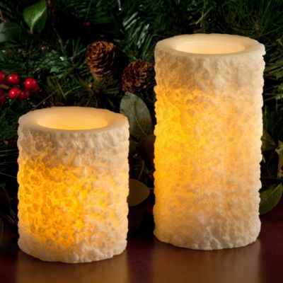 Faux Snow Christmas Candle