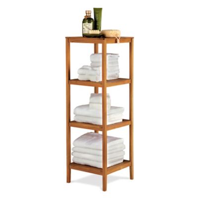 Teak Tower Stand Shelf Unit