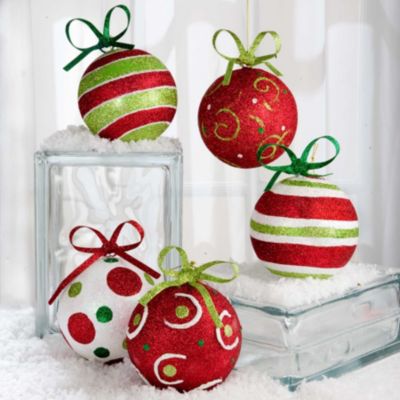 Glittered Ball Ornaments