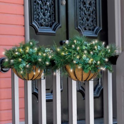 Over-The-Rail Lighted Christmas Basket