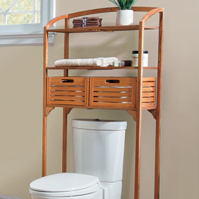 Teak Bathroom Spacesaver with Storage Baskets