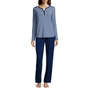 Liz Claiborne Knit Long Sleeve Pant Pajama Set