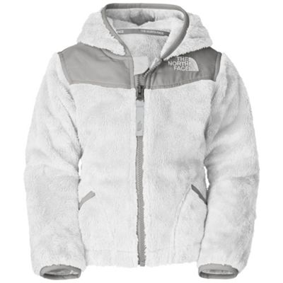 white fuzzy north face jacket