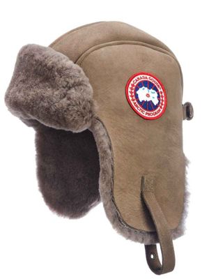 canada goose suede shearling pilot hat