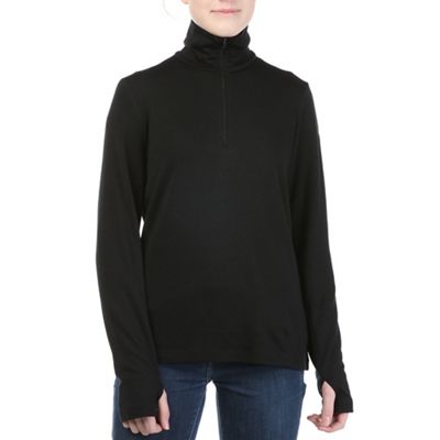 women's black half zip top