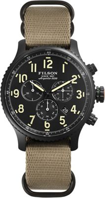 filson black chronograph watch