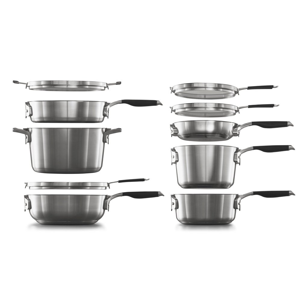 Select By Calphalon™ Space-saving 10-piece Stainless Steel Cookware Set