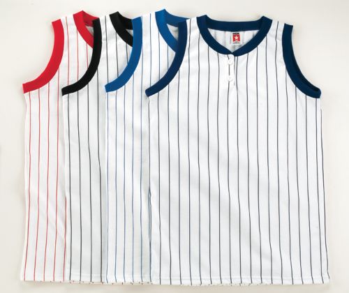 Bomark Ladies Sleeveless Pinstriped Jersey