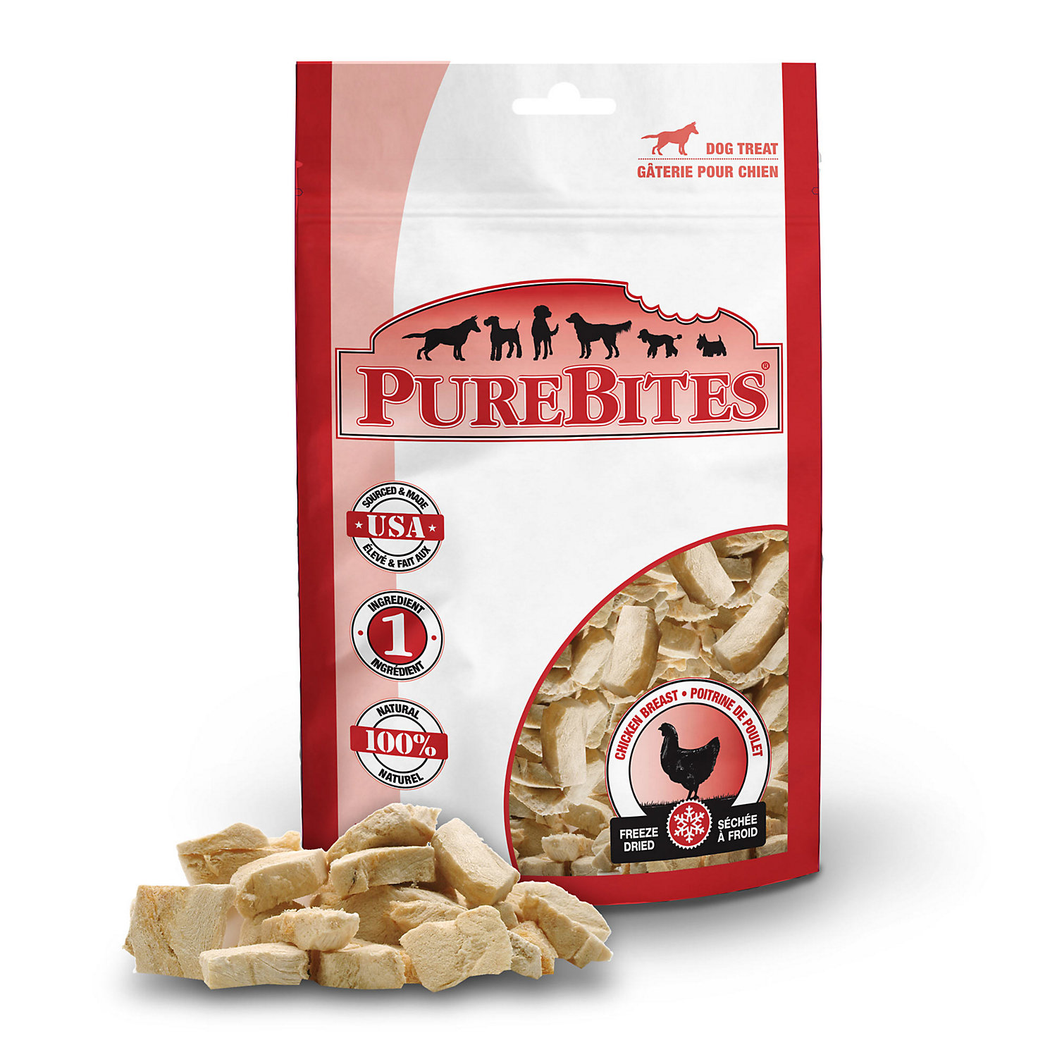 PureBites Chicken Breast 3.0oz/ 85g- Mid Size Dog Treats, 