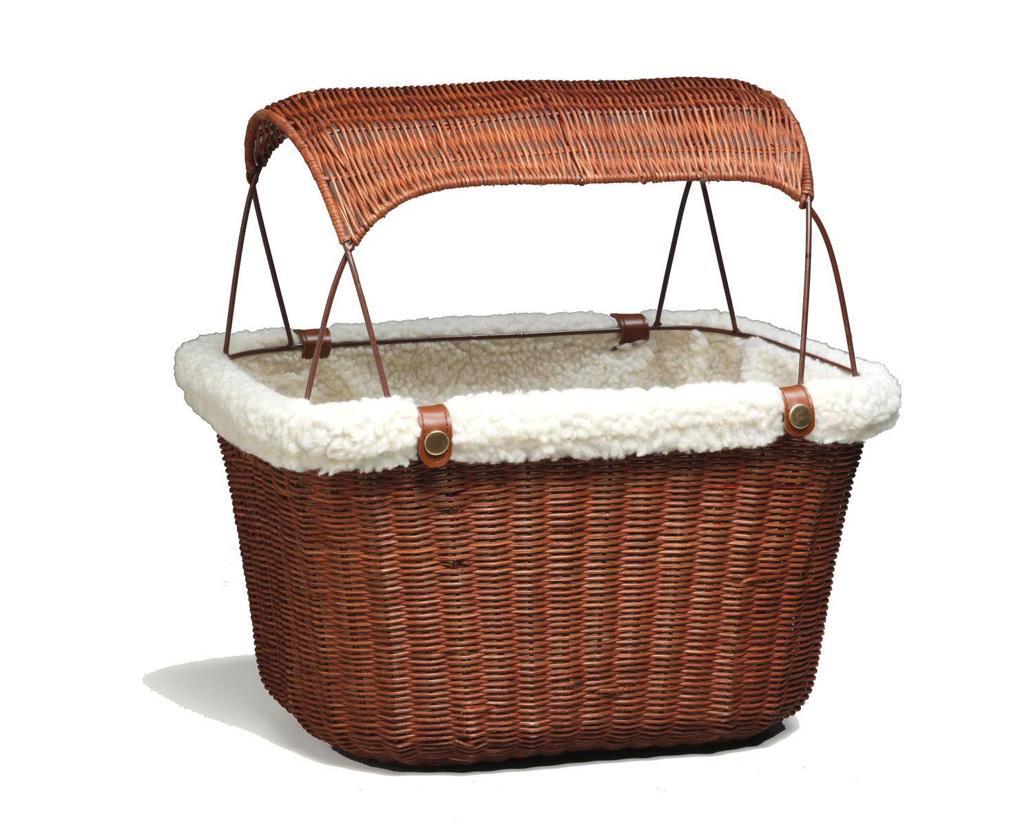 Solvit Tagalong Wicker Bicycle Basket for Dogs Petco