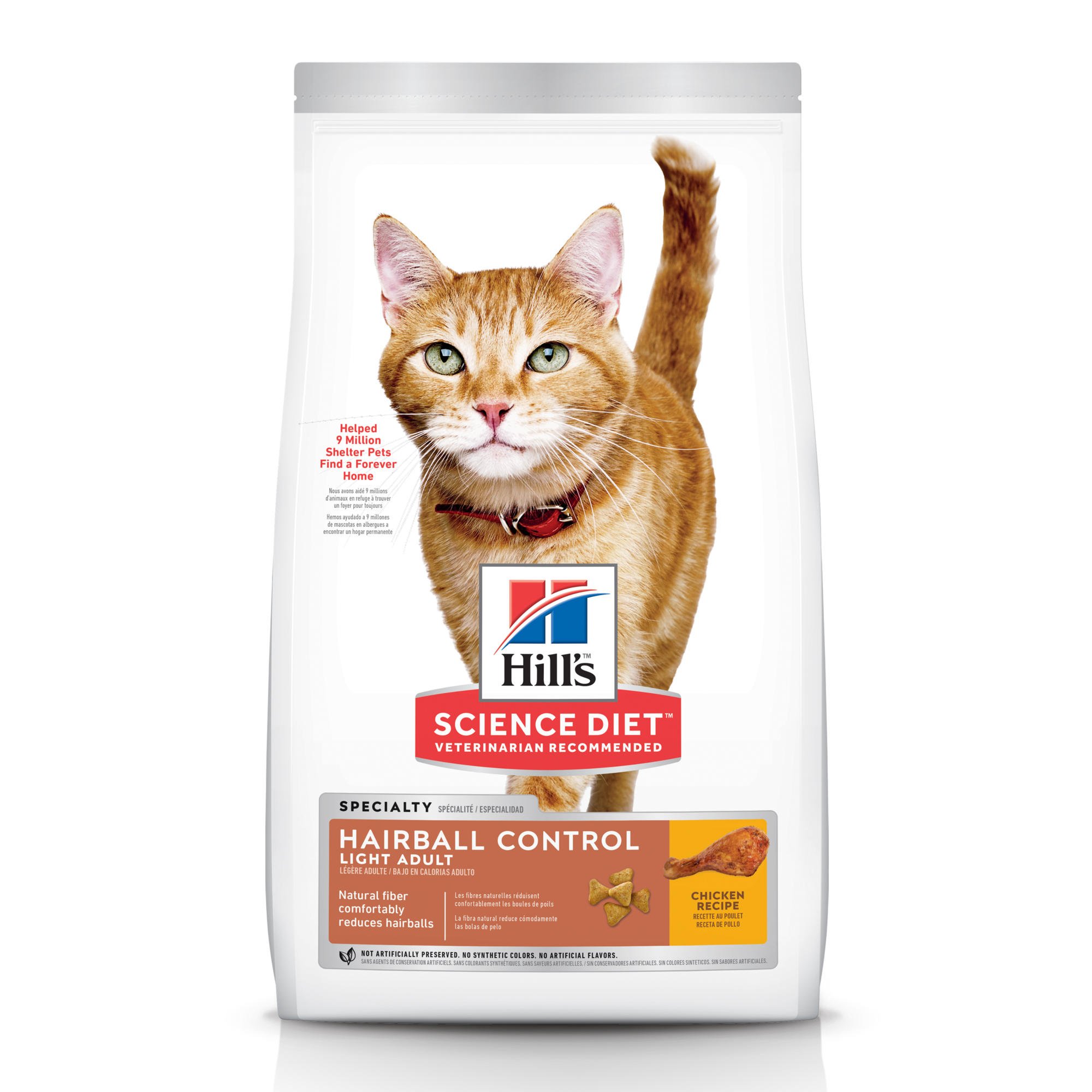 Hill's Science Diet Hairball Control Light Adult Cat Food, 7 lbs