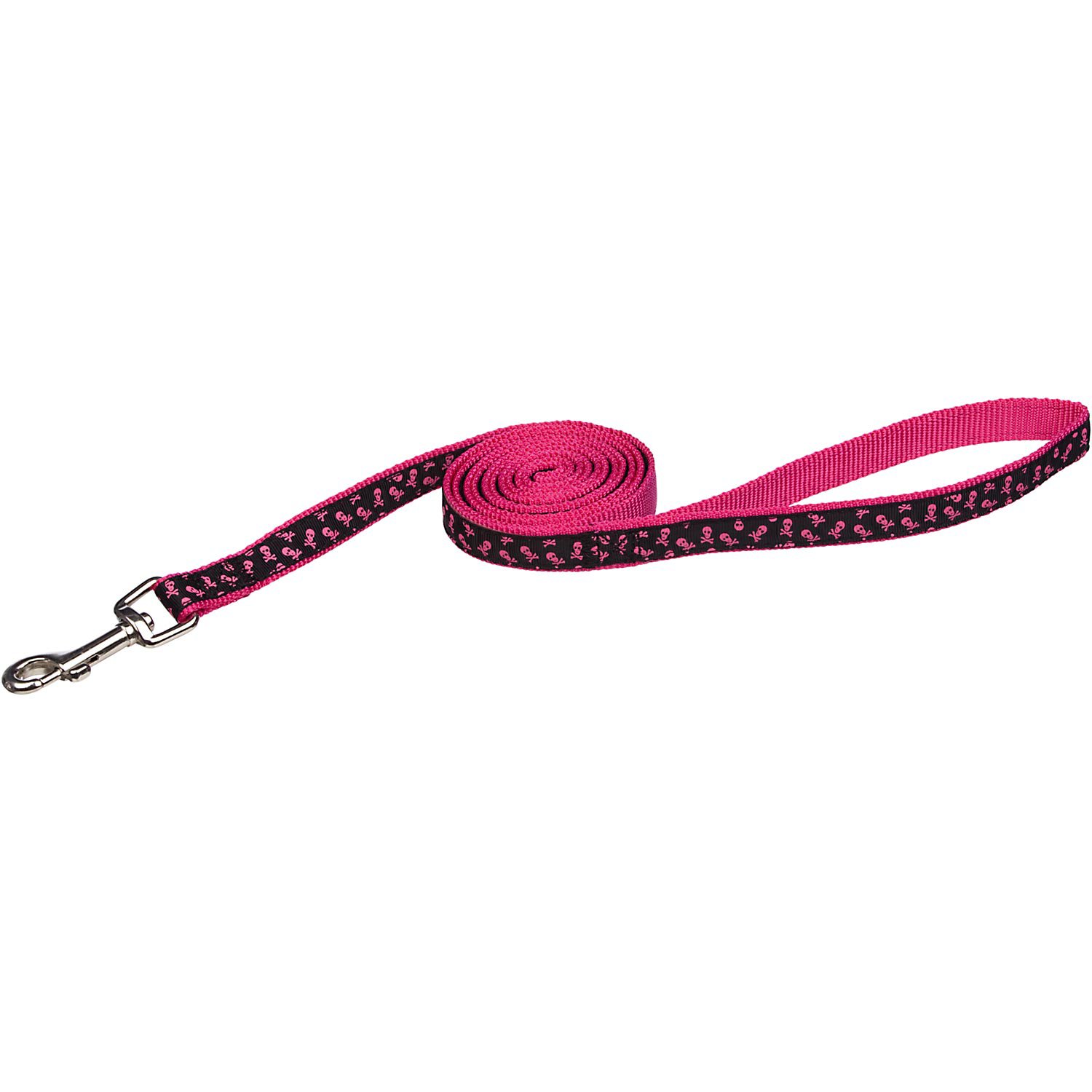 UPC 800443129166 product image for Petco Black & Pink Skull Print Dog Leash (6' L X 5/8