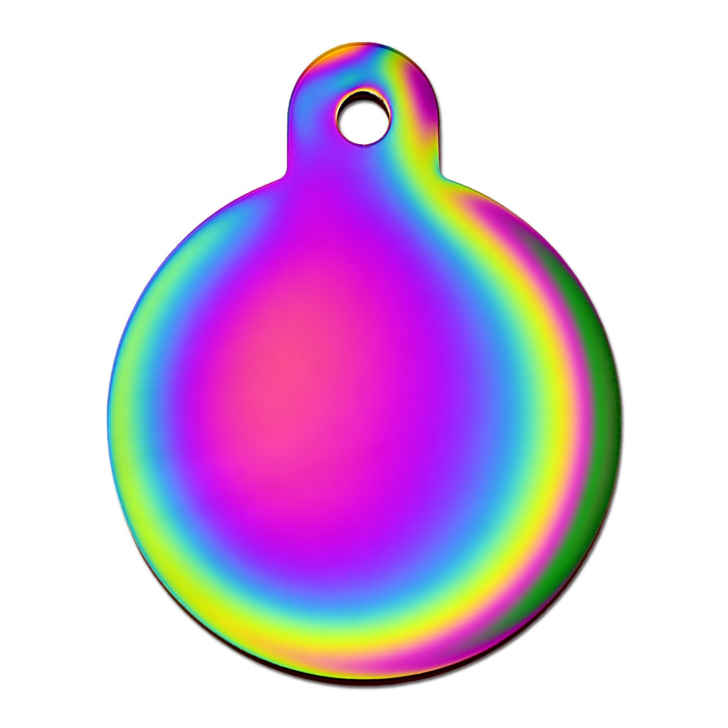 QuickTag Large Rainbow Circle Personalized Engraved Pet ID Tag Petco