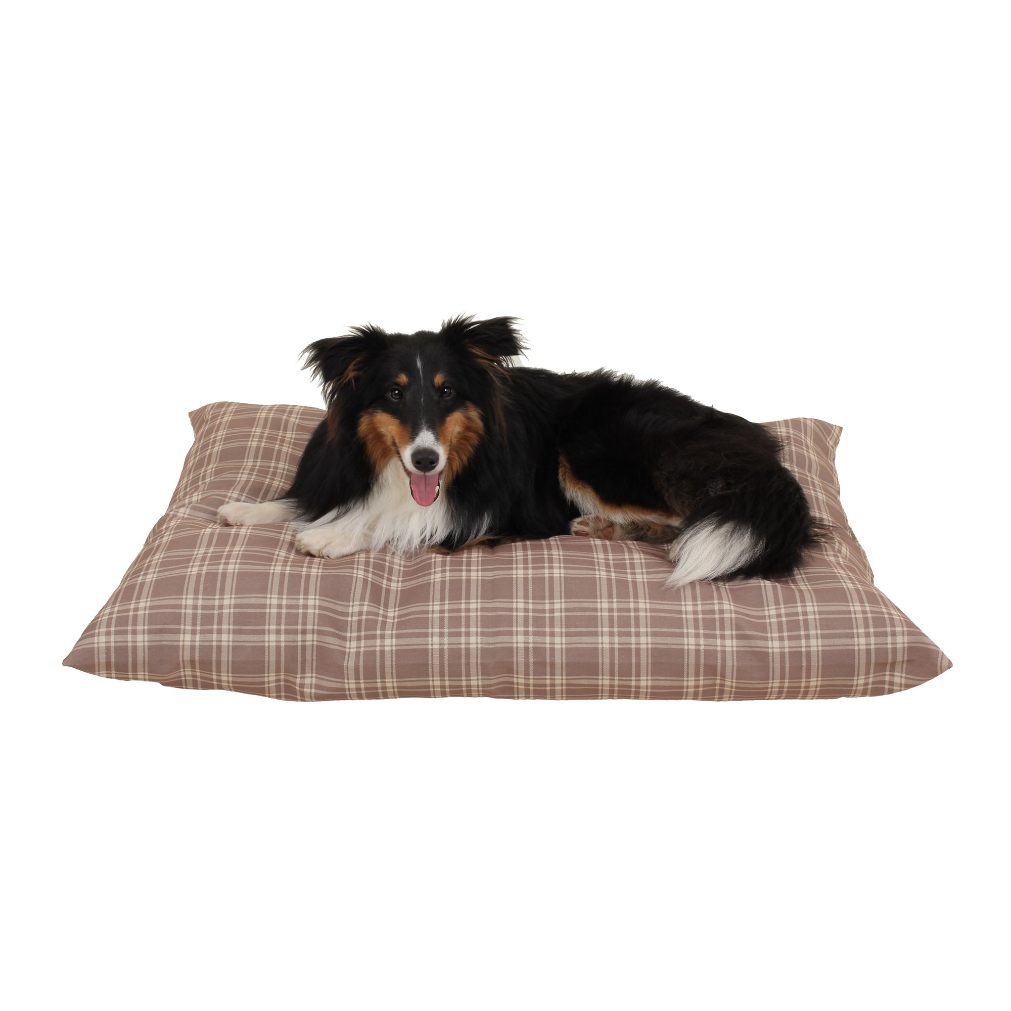 Carolina Pet Company Tan Plaid Indoor Outdoor Shebang Dog Bed Petco