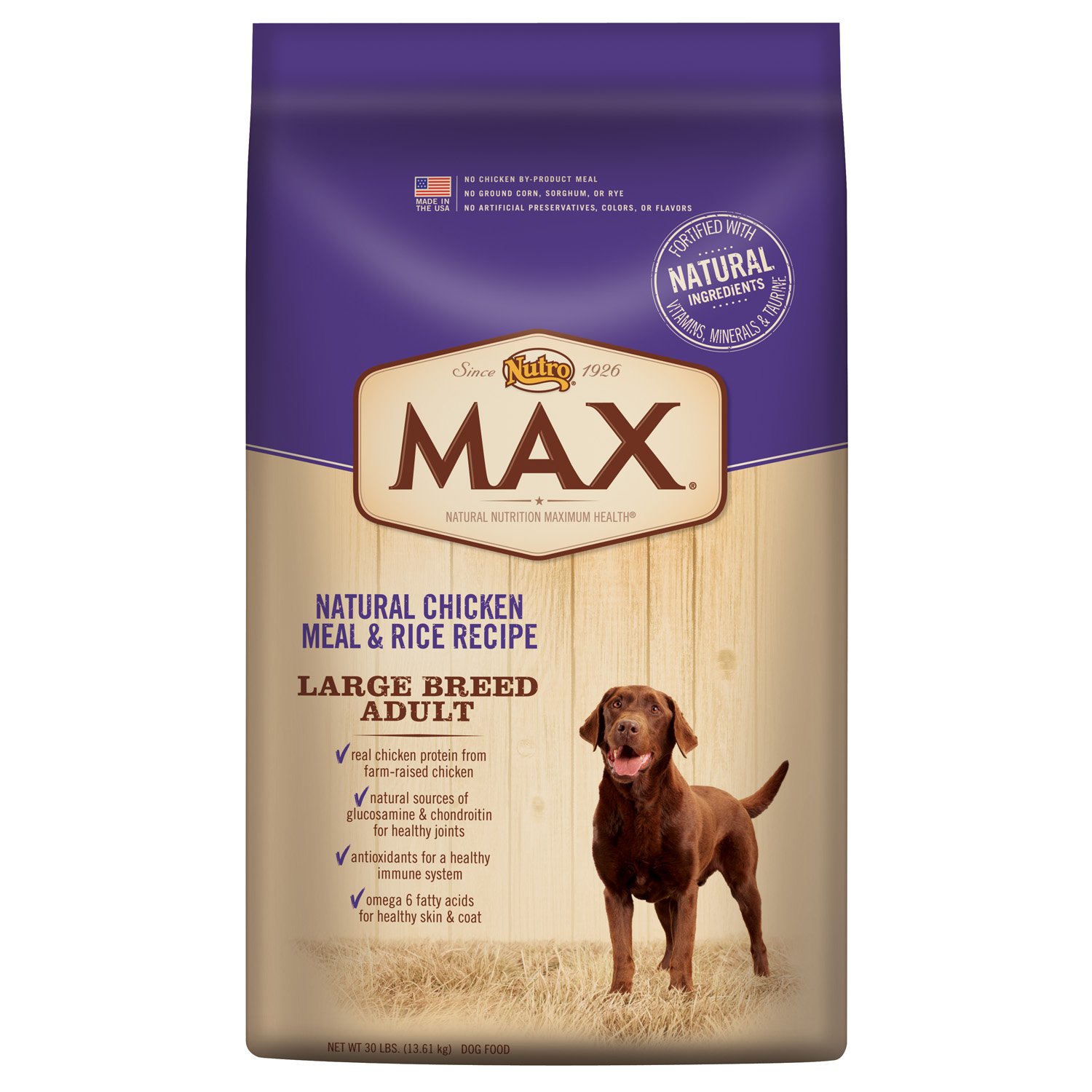 UPC 079105104401 product image for Nutro MAX Natural Chicken Meal & Rice Recipe Large Breed Adult Dog Food, 30 lbs. | upcitemdb.com