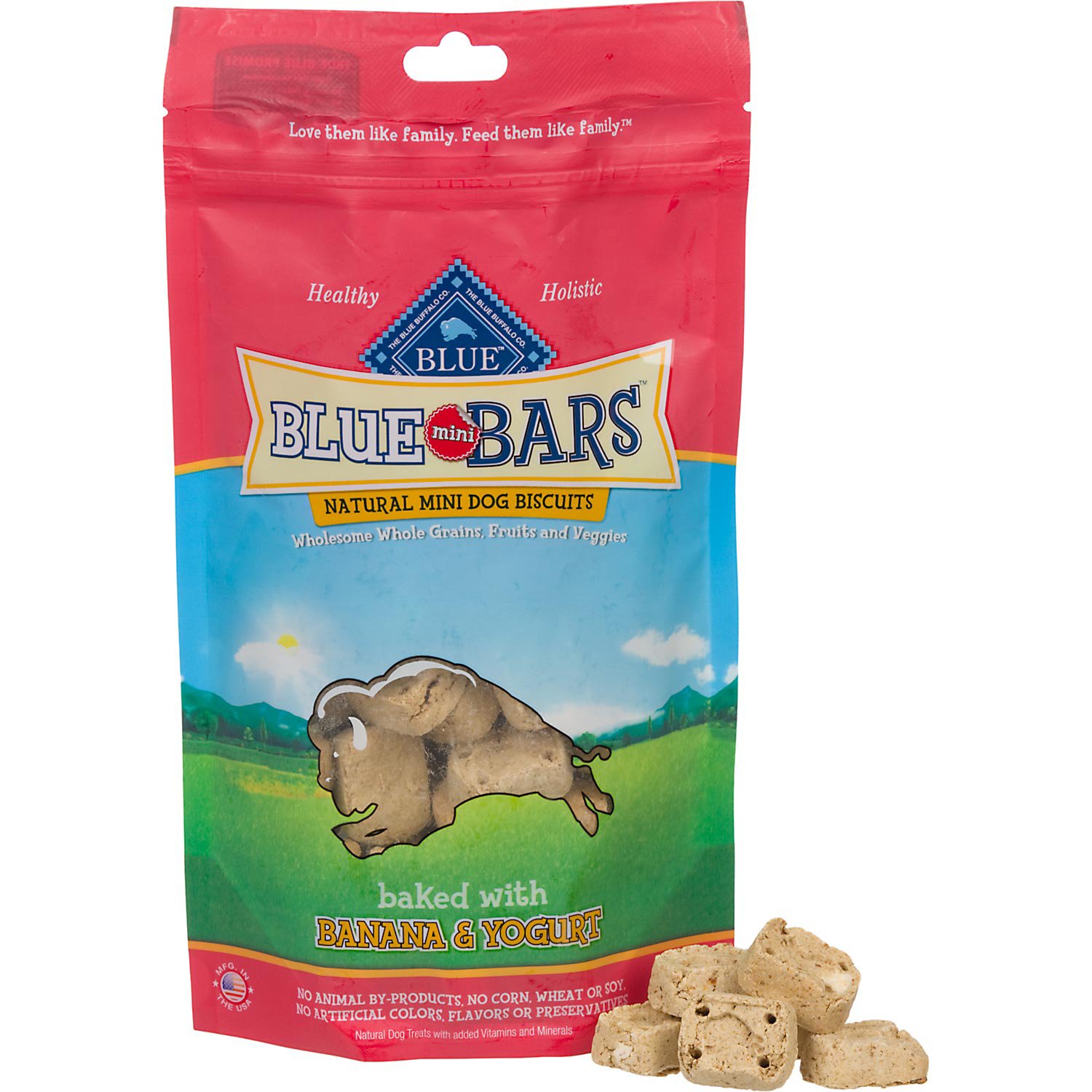 UPC 859610005147 product image for Blue Buffalo Mini Blue Bars Banana & Yogurt Dog Biscuits (8 oz.) | upcitemdb.com